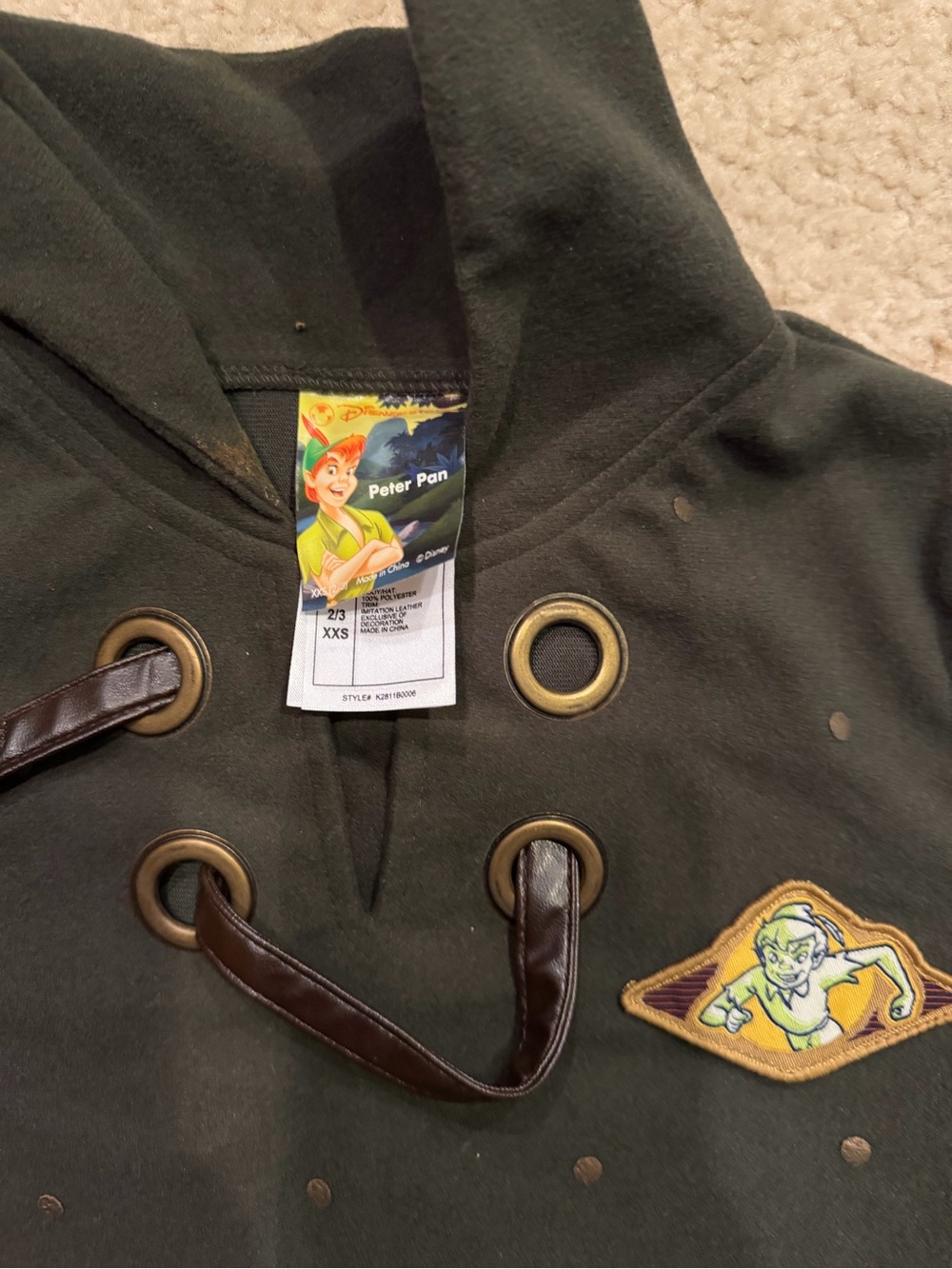 Disney Store Peter Pan Tunic Child Costume
